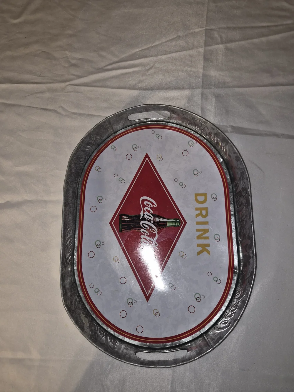 Coca-Cola Oval Serving Tray - Red, White, Gold